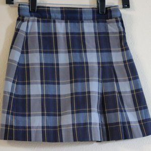Girls Rifle Blue Plaid School Uniform Skirt Size 6